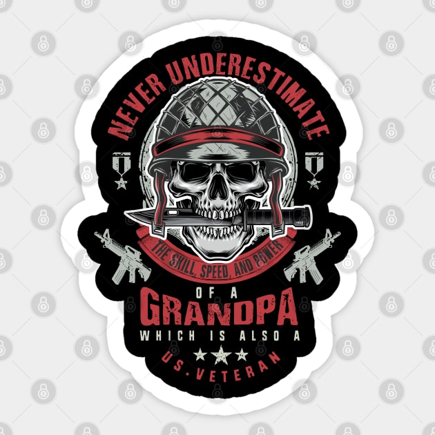 Grandpa Veteran Never Underestimate a Veteran Grandpa Father’s Day Gift Sticker by creative